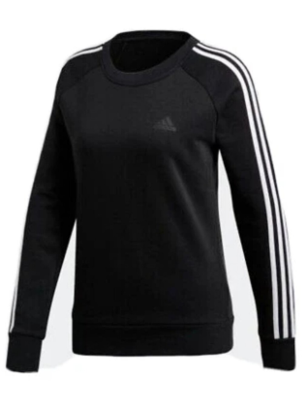 Adidas Black White Essentials 3Stripe Crewneck Sweatshirt